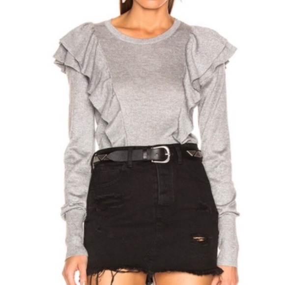 Veronica Beard Centre Metallic Ruffle Sweater - Picture 1 of 8